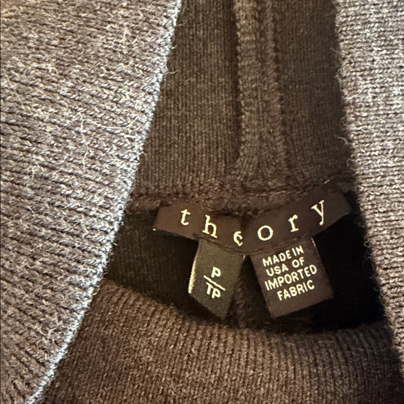 Theory Sleeveless Mock Neck Knit Top in Charcoal Gray - Picture 2 of 4